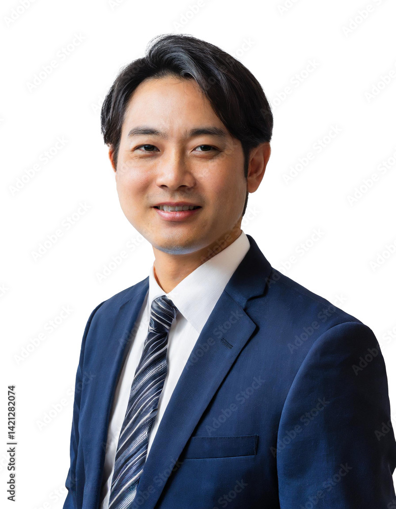 Portrait of only one Man. White Background. Portrait of only one Man. White Background.