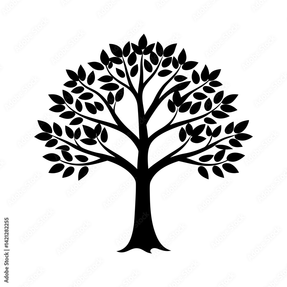 Fototapeta premium stem tree vector silhouette illustration