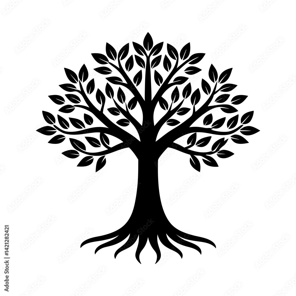 Obraz premium stem tree vector silhouette illustration