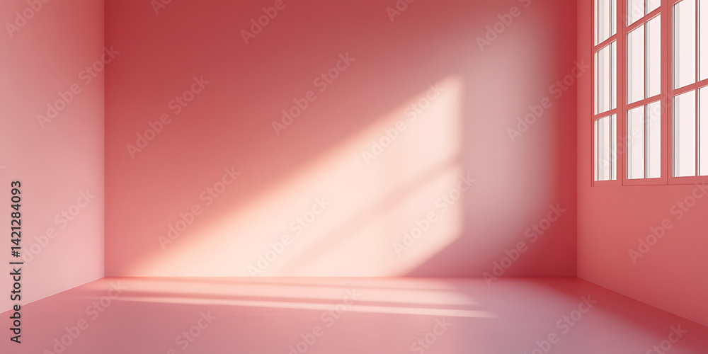 Sunlit Pink Corner: Empty Room with Soft Pink Walls, Floor, and Sunlight Streaming Through a Window
Sunlit Pink Corner: Empty Room with Soft Pink Walls, Floor, and Sunlight Streaming Through a Window