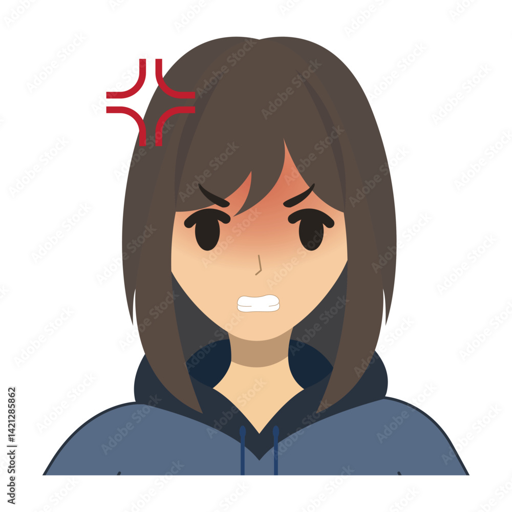 a young woman with her expression vector image a young woman with her expression vector image