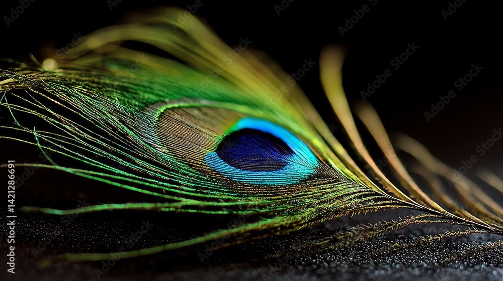 Obraz premium Elegant Peacock Feather Tip Close-Up