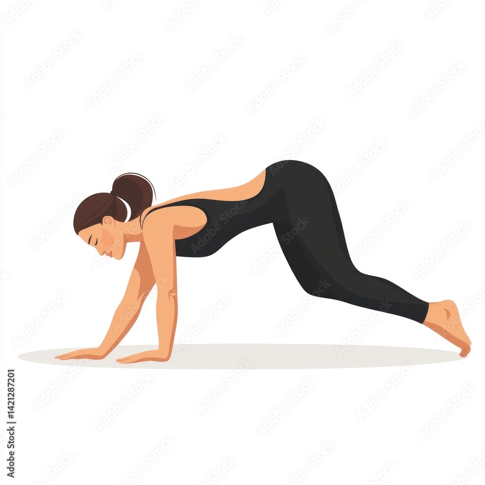vector illustration woman doing bridge pose for spine stretch on white background vector illustration woman doing bridge pose for spine stretch on white background