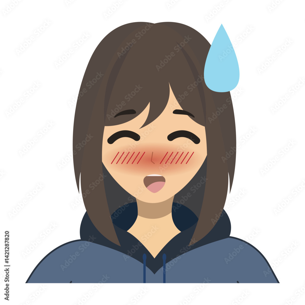 a young woman with her expression vector image a young woman with her expression vector image