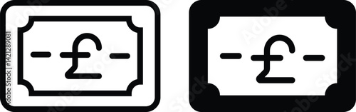 Pound sterling Icon flat and line icon Simple outline logo.