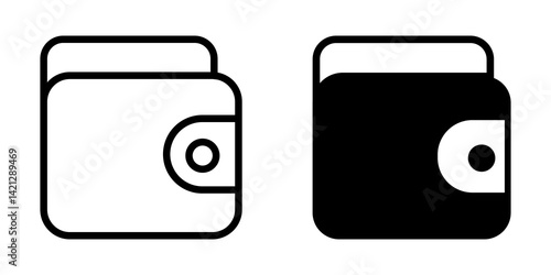 wallet vector flat and line icon Simple outline logo.