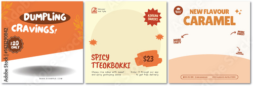 Creative advertisement for dumpling cravings and Korean snack treats