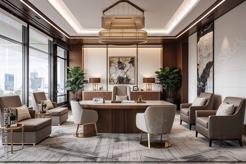 Wallpaper Mural Elegant Corporate Office Interiors with Premium Furniture and Contemporary Features Torontodigital.ca