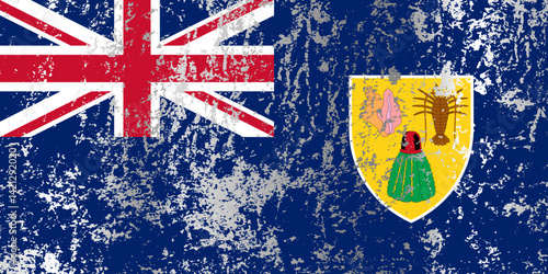 Turks and Caicos Islands flag with grunge effect.