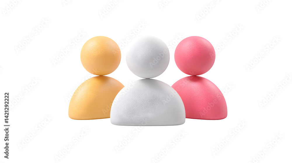 3d icon of users and profile 3d icon of users and profile