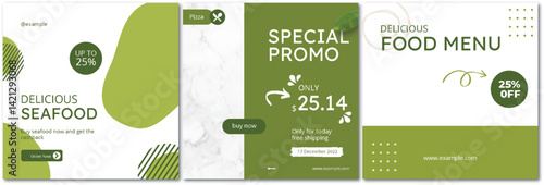Inviting food promotion campaign offers with appealing green accents