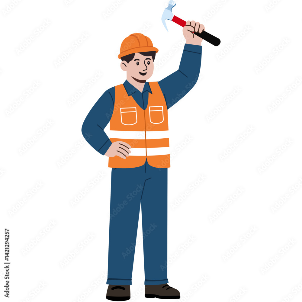construction worker with hammer construction worker with hammer