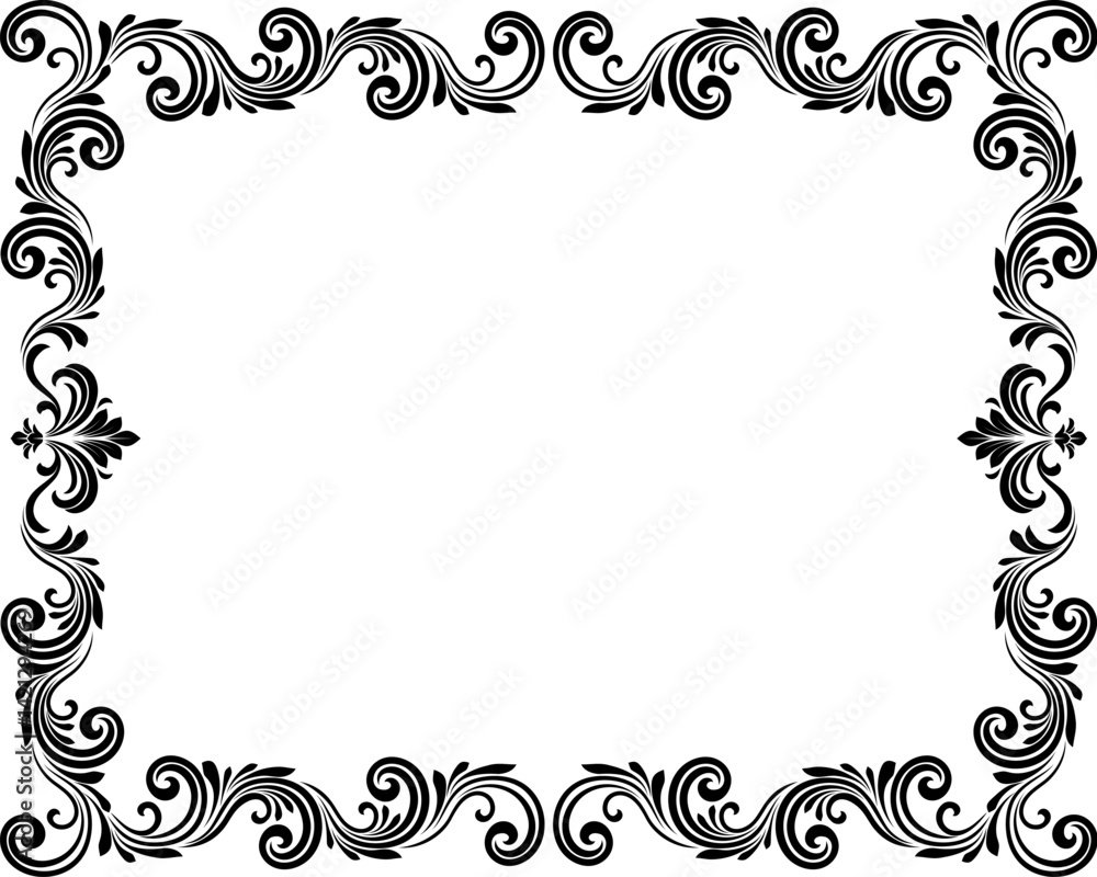 A filigree heraldic crest motif floral pattern border frame. Original design in a vintage style. A filigree heraldic crest motif floral pattern border frame. Original design in a vintage style.