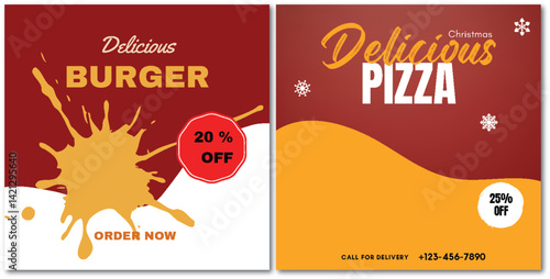 Festive Food Deals: Delicious Burger and Pizza Winter Promotion