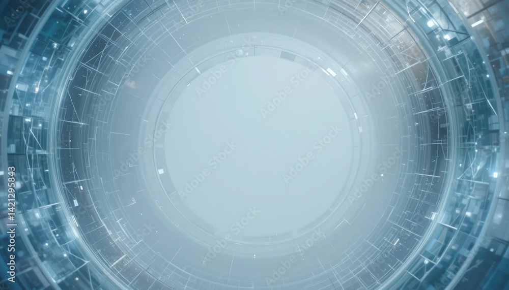 Obraz premium Exploring the digital realm abstract circular design futuristic technology 3d digital art high-tech environment aerial view conceptual innovation