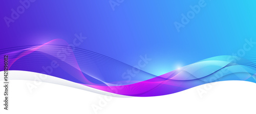 Colorful Abstract Wave Background. Colorful gradient abstract wave background with flowing lines and smooth curves in blue and purple tones. Ideal for presentations, banners, and digital media.