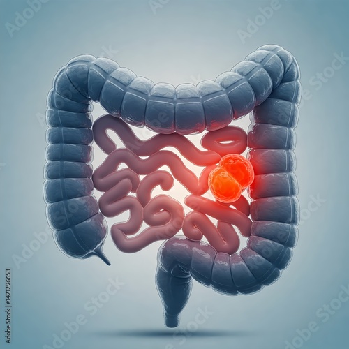 Colon Cancer Medical Visualization Illustration