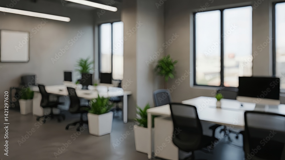 Fototapeta premium Modern Open Concept Office Interior