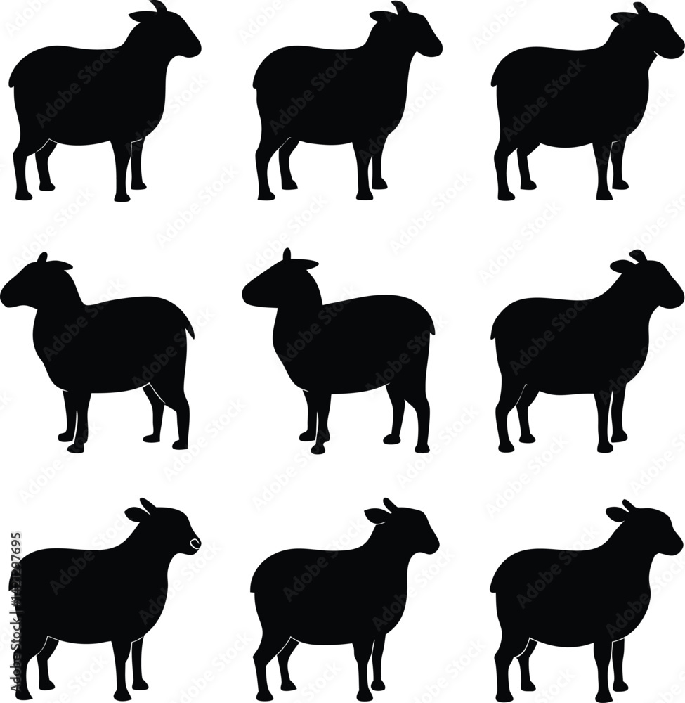Fototapeta premium sheep silhouette vector design image