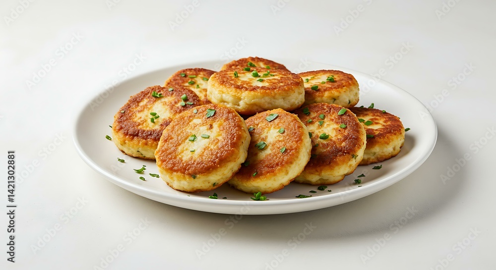 Halal cod fish cakes plate white background. Brazilian food Halal cod fish cakes plate white background. Brazilian food