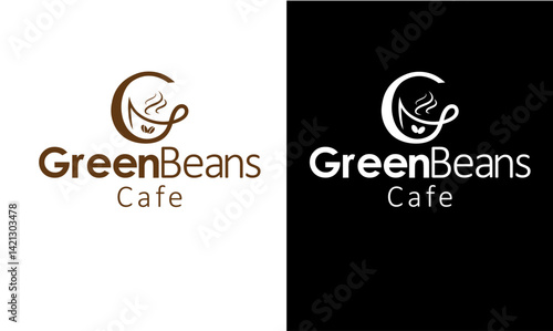 Green cafe  logo ,coffee shop logo