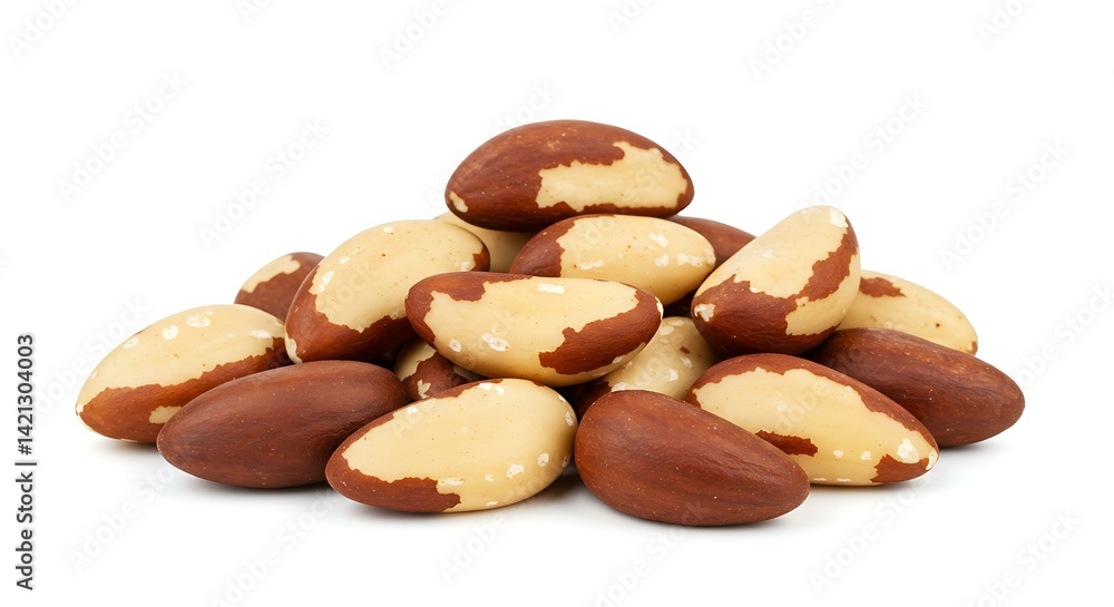 Heap of Brazil nuts isolated white background. Brazilian food Heap of Brazil nuts isolated white background. Brazilian food