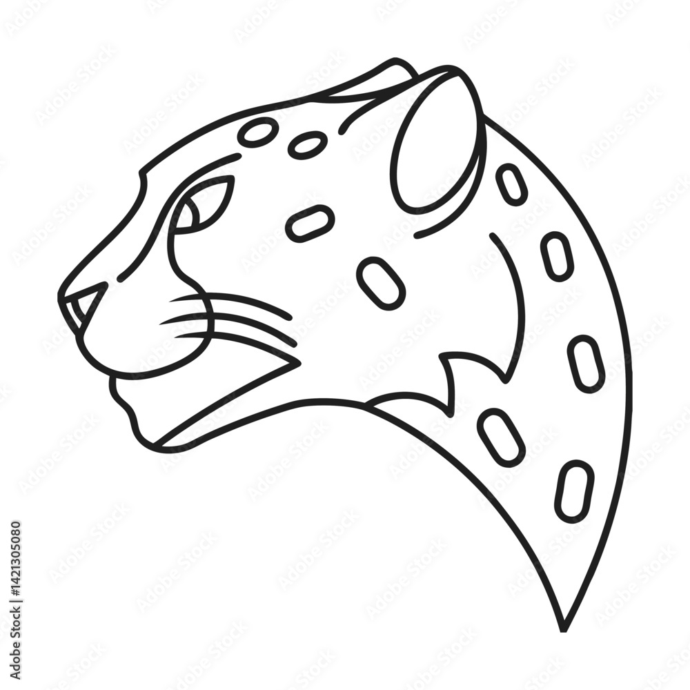 Jaguar head profile outline vector illustration elegant feline simple animal design modern creative isolated graphic Jaguar head profile outline vector illustration elegant feline simple animal design modern creative isolated graphic