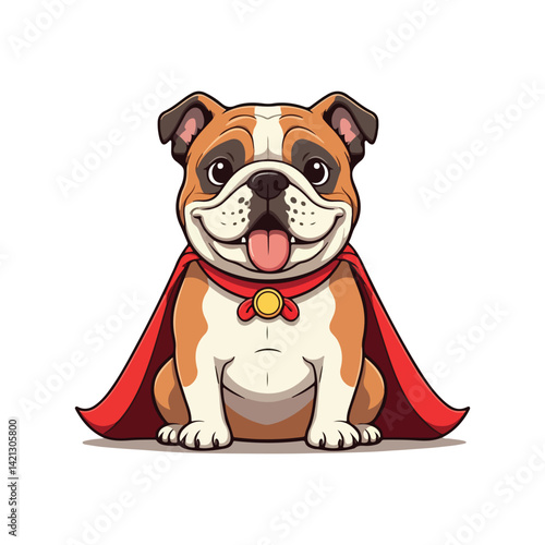 Cute bull Dog Eating Bone Cartoon Vector Icon Illustration. Animal Nature Icon Concept Isolated Flat