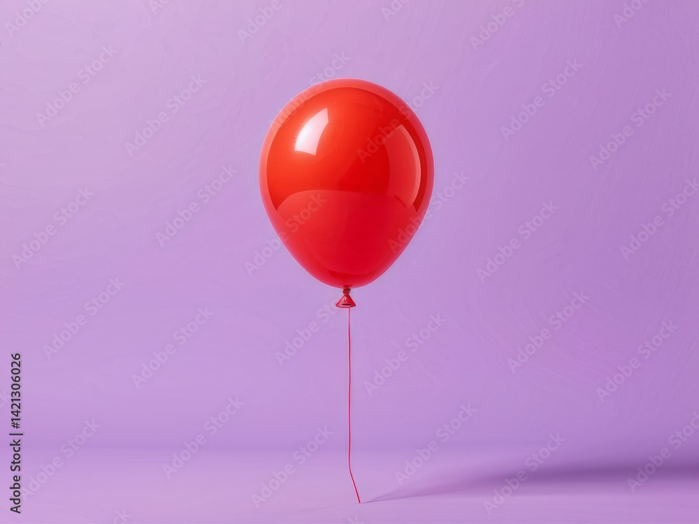 red balloon in a studio, 3d image red balloon in a studio, 3d image