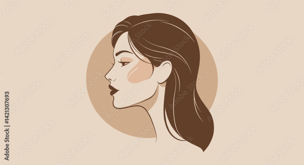 Woman's Profile with Bun Woman's Profile with Bun