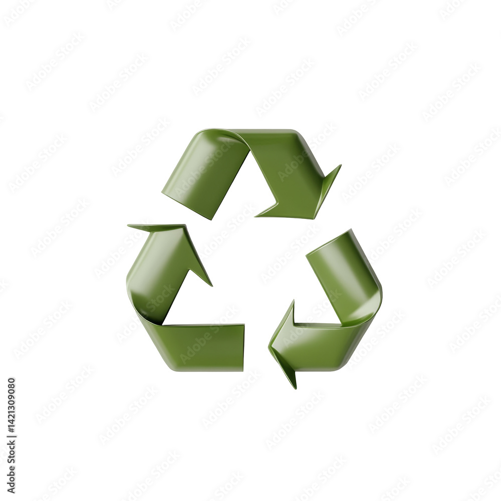 Green recycling symbol made of smooth arrows in loop showing environmental care and sustainability Green recycling symbol made of smooth arrows in loop showing environmental care and sustainability