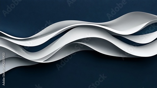 a white wave on a dark blue background