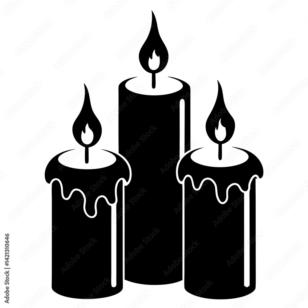 Halloween Candle Vector Illustration on White Background Halloween Candle Vector Illustration on White Background