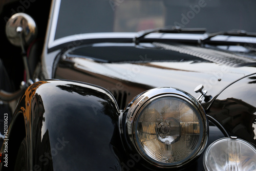 Old vintage clasic car convertible black antique 