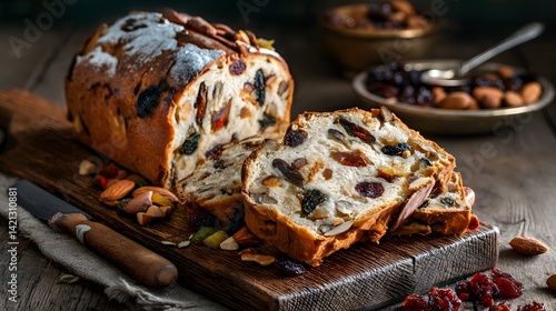Obraz na płótnie Fruit bread with nuts and dried fruits w salonie