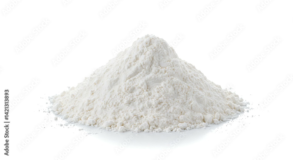 Organic cassava starch white background. Brazilian food