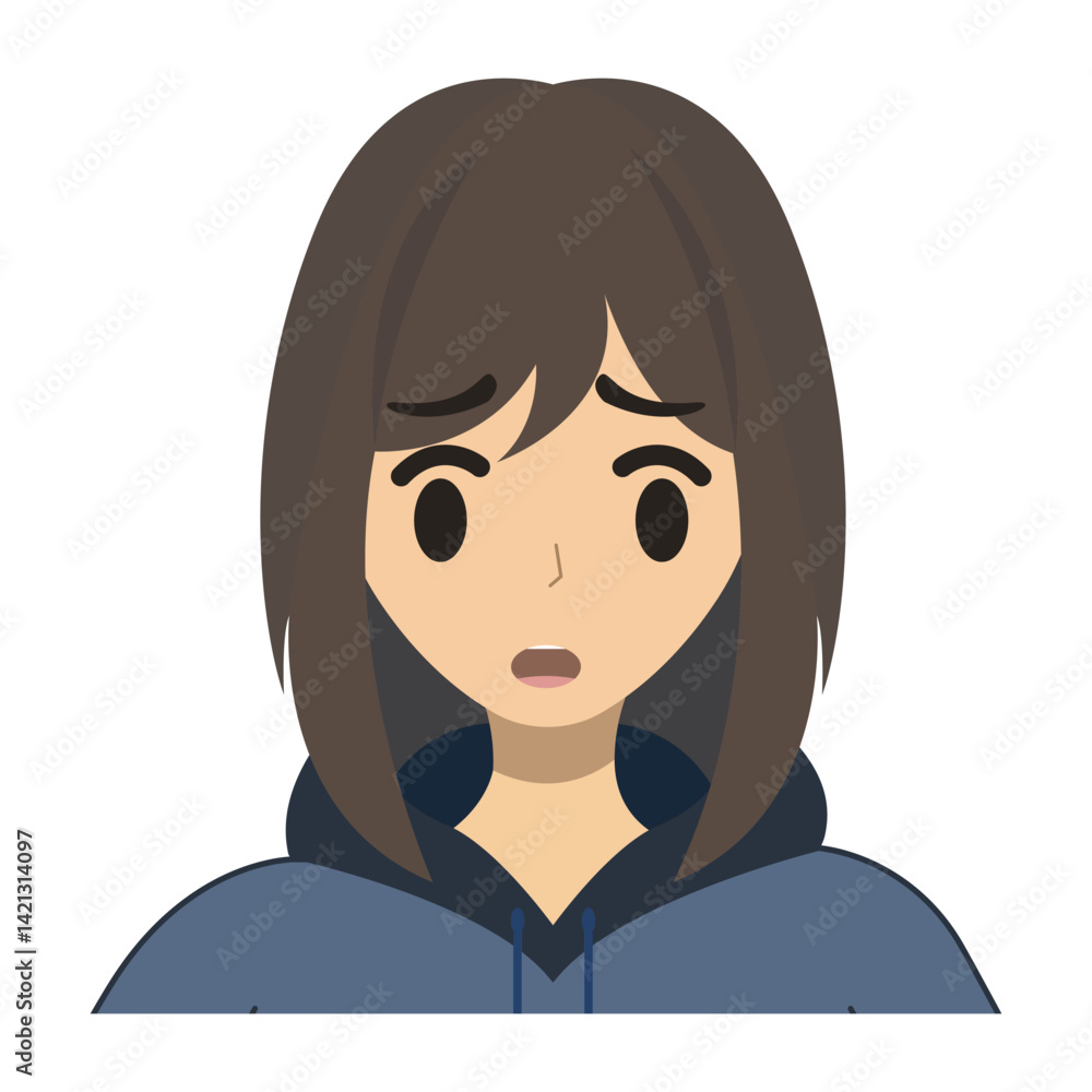 a young woman with her expression vector image a young woman with her expression vector image