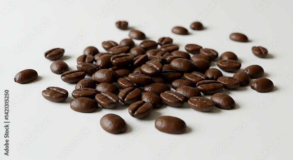 Obraz premium Coffee beans white background. Brazilian food