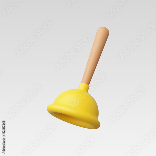 3d Realistic Plunger Icon vector illustration