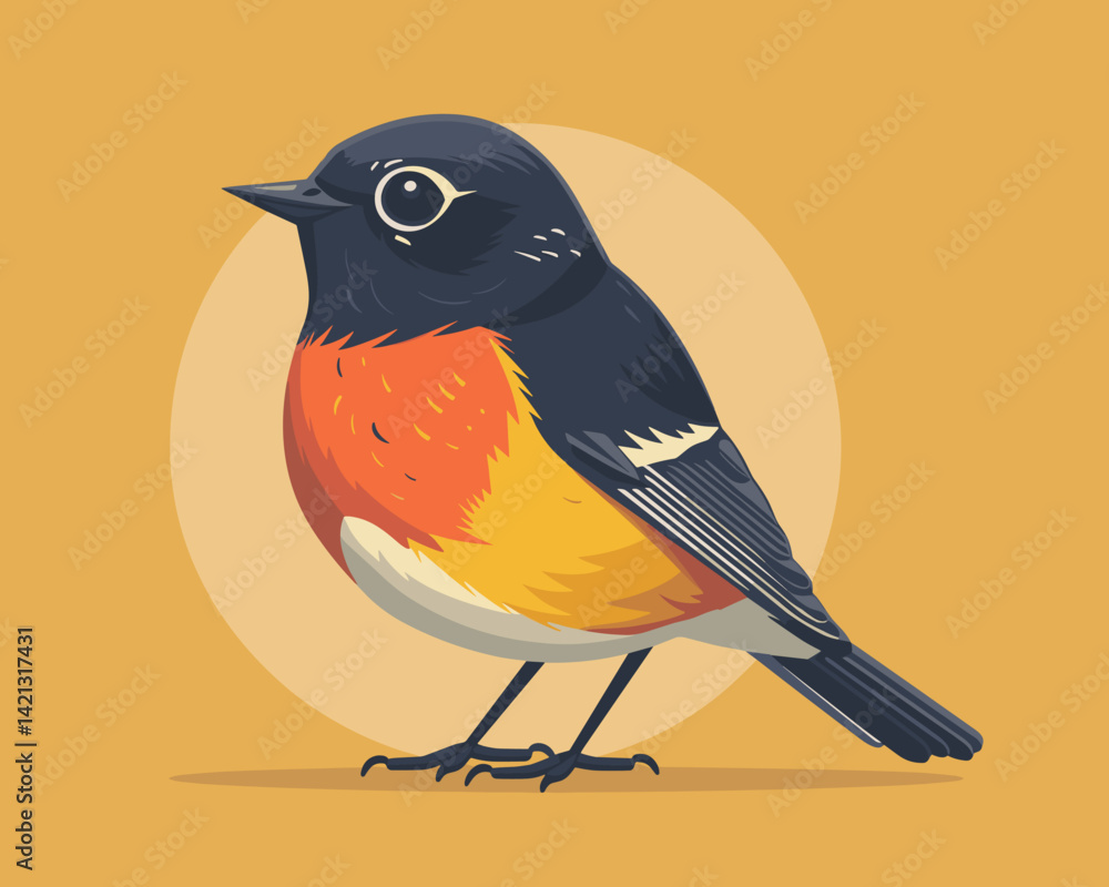 Fototapeta premium bird Vector cute cartoon illustration.