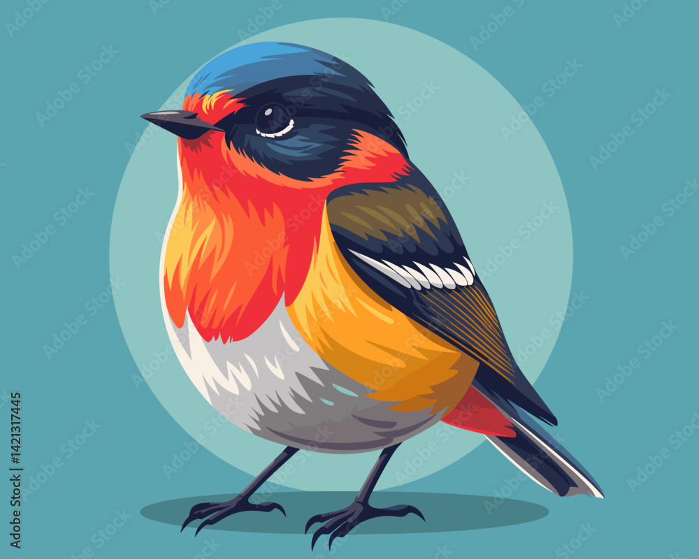 Obraz premium bird Vector cute cartoon illustration.