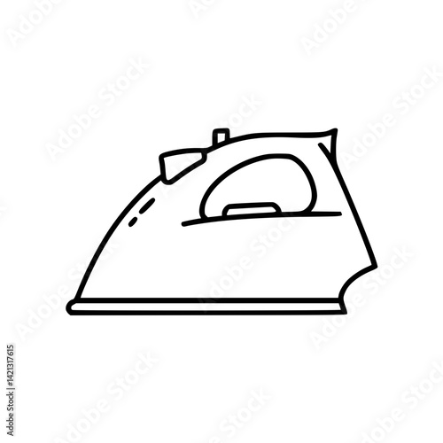 Outline icon of an iron, household appliance