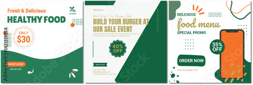 Vibrant Food Promo with Attractive Discount Offers and Modern Design
