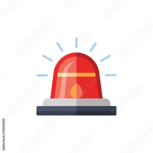Emergency siren icon flat vector illustration on white background