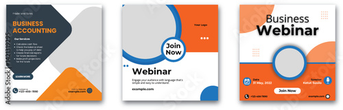Modern business webinar and accounting services promotion social media
