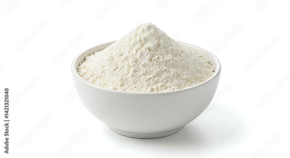 Tapioca Manioc Flour in a bowl white background. Brazilian food Tapioca Manioc Flour in a bowl white background. Brazilian food