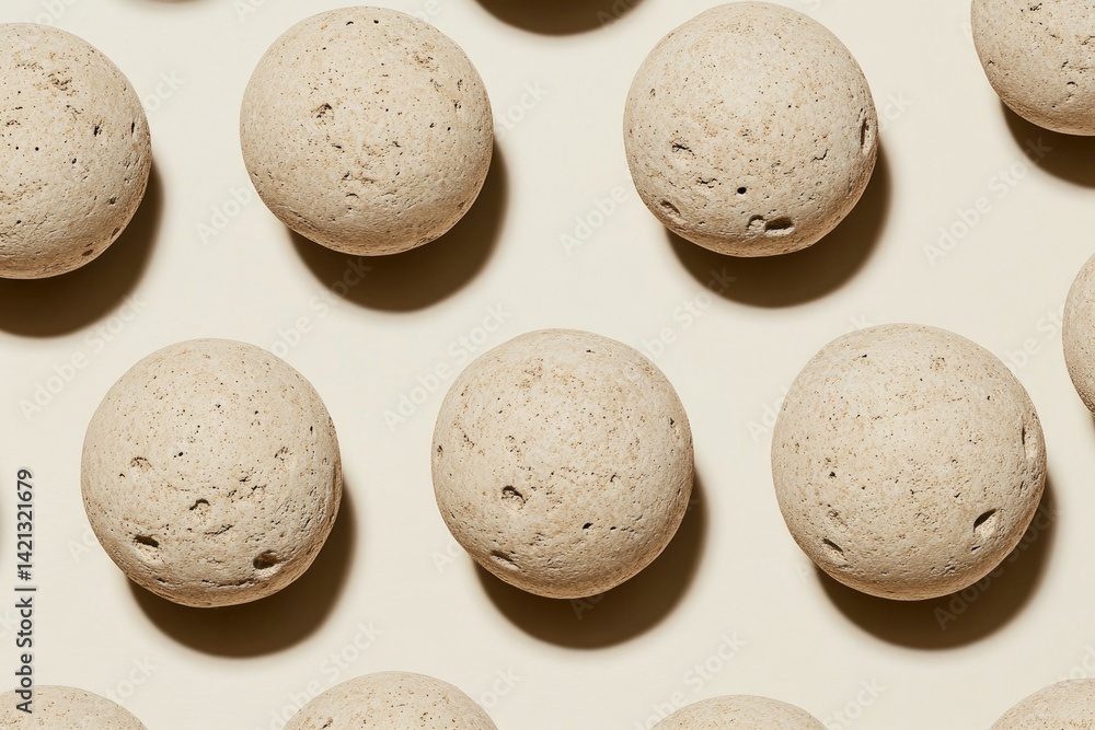 Beige spherical shapes, patterned backdrop Beige spherical shapes, patterned backdrop