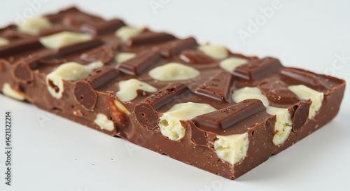 Homemade chocolate bar white background. Brazilian food