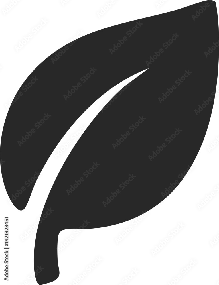 Leaf solid icon vector for biology, plant science, and natural study subjects. Leaf solid icon vector for biology, plant science, and natural study subjects.
