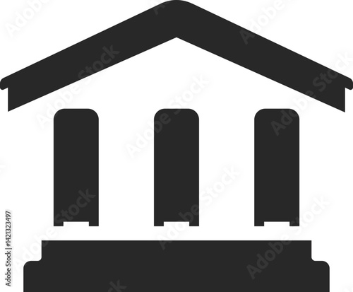 Government building solid icon symbolizing civics or social studies education.